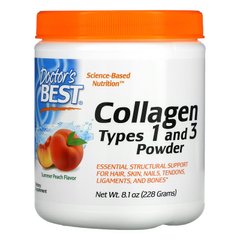 Колаген тип 1 і 3 зі смаком персика порошок Doctor's Best (Collagen) 228 г