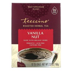 Трав'яний чай зі смаком кави ванілі і горіхів без кофеїну Teeccino (Chicory Tea) 10 пакетів 60 г
