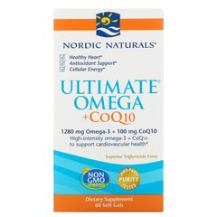 Окончательный омега + коэнзим Q10, Nordic Naturals, 1000 мг, 60 жевательных капсул купить в Киеве и Украине