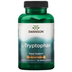 L-триптофан з тріптопура, L-Tryptophan from Tryptopure, Swanson, 500 мг 90 капсул