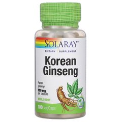Корейський женьшень, Korean Ginseng, Solaray, 550 мг, 100 капсул