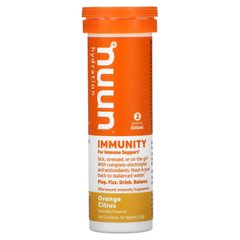 Nuun, Hydration, Immunity, шипуча добавка для імунітету, апельсин та цитрус, 10 таблеток