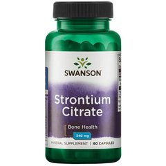 Стронцію Цитрат, Strontium Citrate, Swanson, 340 мг, 60 капсул