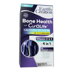 Вітаміни для кісток та суглобів Earth`s Creation (Bone Health with CurQLife) 60 таблеток