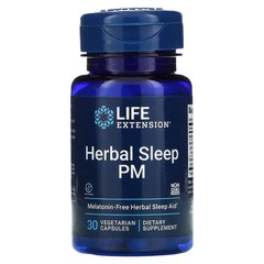 Вітаміни для підтримки сна, трав'яний сон PM, Herbal Sleep PM, Life Extension, 30 вегетаріанських капсул