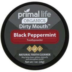 Зубний порошок чорна м'ята перцева Primal Life Organics (Dirty Mouth Toothpowder) 28 г