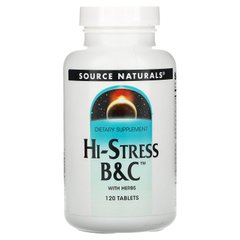 HI-Стрес вітамін B & C, Hi-Stress B & C, Source Naturals, 120 таблеток