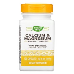 Кальцій і магній Nature's Way (Calcium and Magnesium) 750 мг 100 капсул