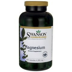 Оксид Магнію, Magnesium, Swanson, 200 мг, 500 капсул