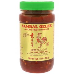 Sambal Oelek, свіжа паста чилі, Huy Fong Foods Inc, 8 унцій (226 г)