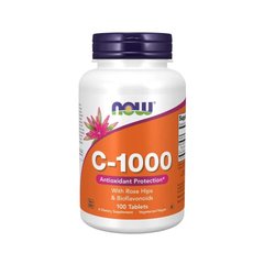 Вітамін С -1000 c шипшиною + біофлавоноїди Now Foods (Vitamin C-1000) 100 таблеток