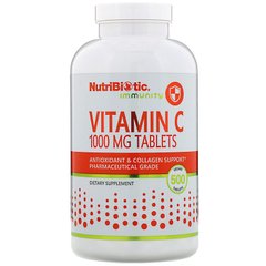 Вітамін C, NutriBiotic, 1000 мг, 500 веганських таблеток