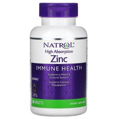 Цинк Natrol (High absorption zinc) 60 жувальних таблеток зі смаком ананаса