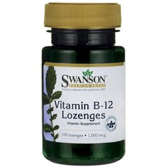 Метилкобаламін B-12, Vitamin B-12 Lozenges, Swanson, 1000 мкг, 100 пастилок