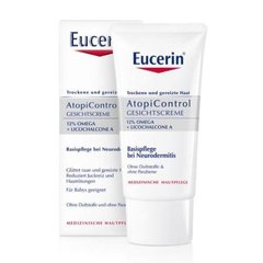 Крем для обличчя, AtopiControl Face cream 12% Omega Licochalcone A, Сeramides, Eucerin, 50 мл
