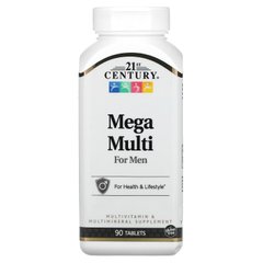 Mega Multi, для чоловіків, мультивітаміни і мультімінерали, 21st Century, 90 таблеток