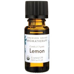 Сертифіковане органічне ефірна олія лимона, Certified Organic Lemon Essential Oil, Swanson, 15 мл