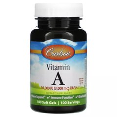 Витамин А Carlson Labs (Vitamin A) 10000 МЕ 100 желатиновых капсул купить в Киеве и Украине