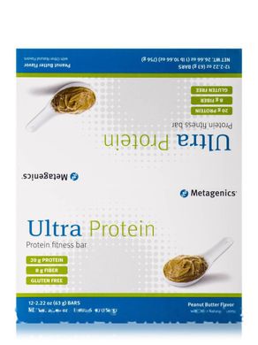 Протеїнові батончики для фітнесу арахісова олія Metagenics (Ultra Protein Bar Peanut Butter Flavor) 12 батончиків по 63 г