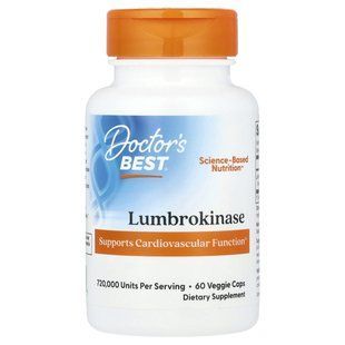 Люмброкиназа, Lumbrokinase, Doctor's Best, 20 мг, 60 капсул купить в Киеве и Украине