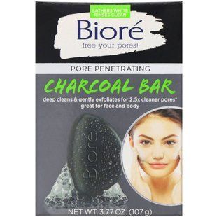 Мыло с углем для очищения пор Biore (Pore Penetrating Charcoal Bar) 107 г купить в Киеве и Украине