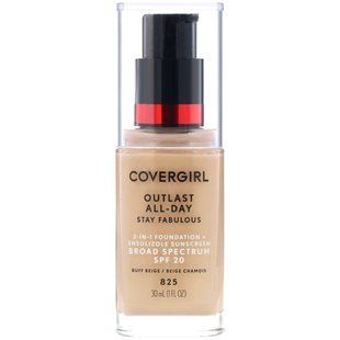 Тональна основа 3 в 1, відтінок 825 &laquo;Жовтувато-бежевий&raquo;, Outlast All-Day Stay Fabulous, Covergirl, 30 мл