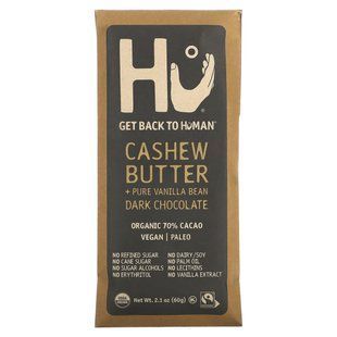 Dark Chocolate, Cashew Butter + Pure Vanilla Bean, Hu, 60 g