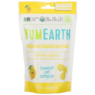 Леденцы с лимонным вкусом YumEarth (Hard Candies) 93.5 г купить в Киеве и Украине