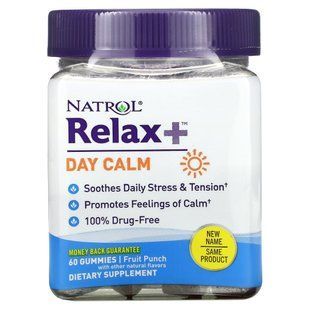 Денний спокій, фруктовий пунш, Relaxia, Day Calm, Fruit Punch, Natrol, 60 жувальних цукерок
