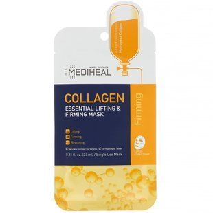 Collagen, indispensable sheet mask for lifting and firming skin, Mediheal, 5 pcs., 24 ml