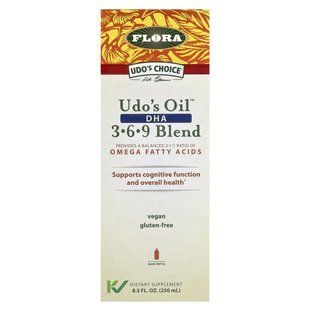 Flora, Udo's Choice, Udo's Oil, DHA 3-6-9 Blend, 8.5 fl oz (250 ml) купить в Киеве и Украине