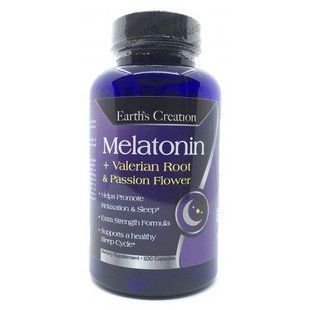 Мелатонин корень валерианы и пассифлора Earth`s Creation (Melatonin & Valerian Root & Passion Flower) 100 капсул купить в Киеве и Украине
