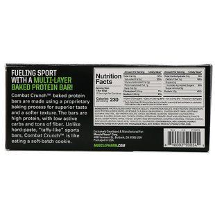 Клубника со сливками, Combat Crunch, MusclePharm, 12 батончиков, 63 г (2,22 унции) каждый купить в Киеве и Украине