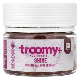 Troomy Nootropics, Shine, Functional Mushrooms Gummies, White Peach Pomegranate, 60 Gummies, 9.52 oz (270 g) купить в Киеве и Украине