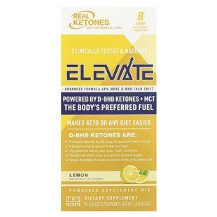 Real Ketones, Elevate, лимон, 10 пакетиків по 12,7 г (0,45 унції).