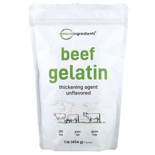 Порошок говяжьего желатина Micro Ingredients (Beef Gelatin Powder) 454 г безвкусно купить в Киеве и Украине