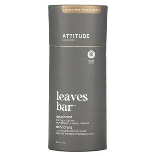 ATTITUDE, Leaves Bar Deodorant, Peppermint & Sweet Orange, 3 oz (85 g) купить в Киеве и Украине