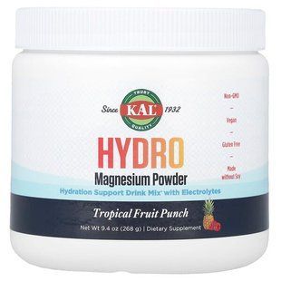 KAL, Hydro Magnesium Powder, Tropical Fruit Punch, 9.4 oz (268 g) купить в Киеве и Украине