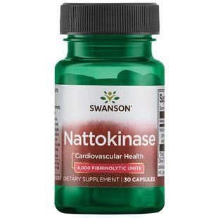 Максимальная сила наттокиназы, Maximum Strength Nattokinase 4000 фибринолитических единиц, Swanson, 200 мг, 30 капсул купить в Киеве и Украине