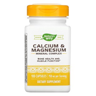 Кальций и магний Nature's Way (Calcium and Magnesium) 750 мг 100 капсул купить в Киеве и Украине