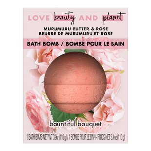 Бомбочка для ванны, масло мурумуру и роза, Bath Bomb, Murumuru Butter & Rose, Love Beauty and Planet, 110 г купить в Киеве и Украине