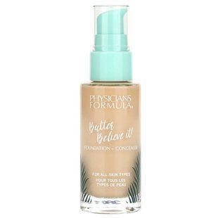 Physicians Formula, Butter Believe It!, Foundation + Concealer, 1711756 Fair-To-Light, 1 fl oz (30 ml) купить в Киеве и Украине