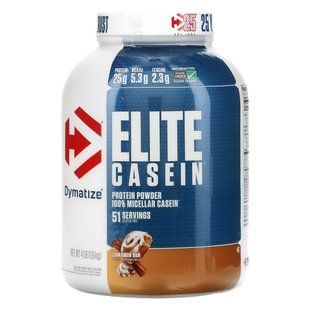 Элитный казеин, 100%-ный мицеллярный казеин, булочка с корицей, Dymatize Nutrition, 4 фунта (1836 г) купить в Киеве и Украине