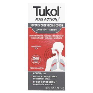 Tukol, Max Action, Severe Congestion & Cough, Ages 12+, 6 fl oz (177 ml) купить в Киеве и Украине