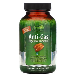 Пищеварительные ферменты для борьбы с газообразованием Irwin Naturals (Anti-Gas Digestive Enzymes) 45 капсул купить в Киеве и Украине