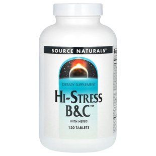 Вітаміни B і C при стресі Source Naturals (Hi-Stress B & C) 120 таблеток