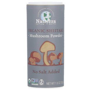 Органічний порошок грибів шиітаке, Organic Shiitake Mushroom Powder, Natierra, 51 г