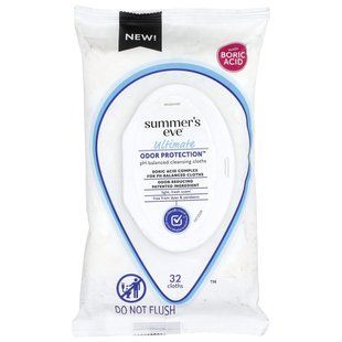 Summer's Eve, Ultimate Odor Protection&trade;, pH-Balanced Cleansing Cloths, Light Fresh, 32 Cloths