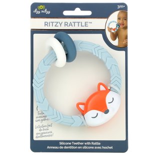 Itzy Ritzy, Ritzy Rattle, силиконовый прорезыватель с погремушкой, для детей от 3 месяцев, лисичка, 1 шт. купить в Киеве и Украине