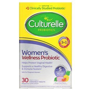 Culturelle, Probiotics, Women's Wellness Probiotic, Mixed Fruit, 30 Chewable Tablets купить в Киеве и Украине